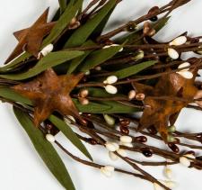 RICE BERRY PICK W/STARS, 12IN, HW,  BROWN, CREAM, GREEN 