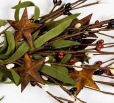 RICE BERRY PICK W/STARS, 12IN, HW,  BURNT RED, BLACK, BUTTER