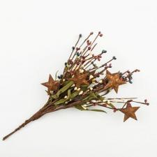 RICE BERRY PICK W/STARS, 12IN, HW, BURNT RED/BLUE/BUTTER/GRE