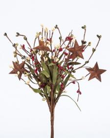 RICE BERRY PICK W/STARS, 12IN, HW, BURNT RED, OLIVE, BUTTER