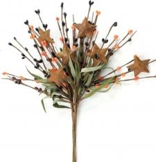 RICE BERRY PICK W/STARS, 12IN, HW, BURGUNDY/BLACK/ORANGE