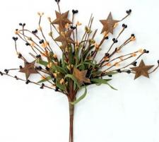 RICE BERRY PICK W/STARS, 12IN, HW,  BURGUNDY, OLIVE, MUSTARD