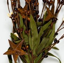 RICE BERRY PICK W/STARS, 12IN, HW,  DARK BROWN, MIXED