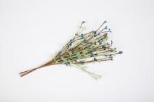 RICE BERRY & GREENERY PICK, 12 IN, BLUE AND GREY