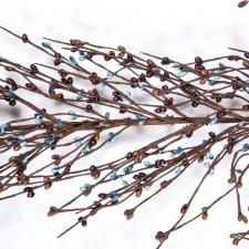 RICE BERRY GARLAND, 55IN, HW, BLUE/BROWN/BURGUNDY