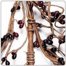 RICE BERRY GARLAND, 55IN, HW, BURGUNDY