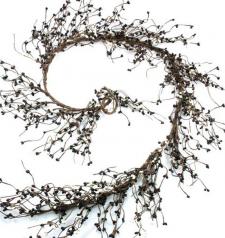 RICE BERRY GARLAND, 55IN, HW, BURGUNDY/BLACK/CREAM