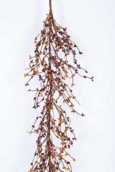 RICE BERRY GARLAND, 55IN, HW, BURGUNDY/MUSTARD