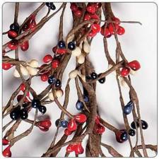 RICE BERRY GARLAND, 55IN, HW, RED / NAVY BLUE / CREAM (COUNT