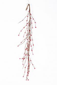 RICE BERRY GARLAND, 55IN, HW, RED, SILVER 