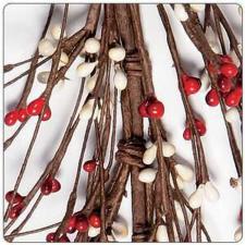 RICE BERRY GARLAND, 55IN, HW, RED / WHITE 