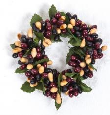 SMALL RICE BERRY CANDLE RING, 3IN DIA (1.5IN RIM), HW, BLACK