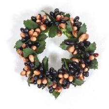 SMALL RICE BERRY CANDLE RING, 3IN DIA (1.5IN RIM), HW, BLACK