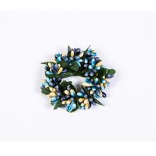 SMALL RICE BERRY CANDLE RING, 3IN DIA (1.5IN RIM), HW, BLUE,