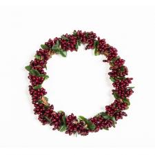 LARGE RICE BERRY CANDLE RING, 5 IN RIM, HW, BURGUNDY