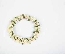 LARGE RICE BERRY CANDLE RING, 5 IN RIM, HW, CREAM