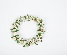 LARGE RICE BERRY CANDLE RING, 5 IN RIM, HW, LIGHT TEAL, LIGH