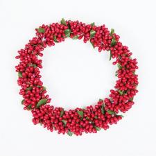 LARGE RICE BERRY CANDLE RING, 5 IN RIM, HW, RED