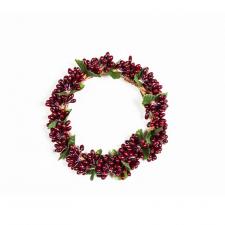 MEDIUM RICE BERRY CANDLE RING, 5 IN RIM, HW, BURGUNDY