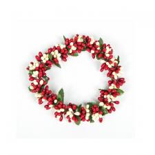 MEDIUM RICE BERRY CANDLE RING, 5 IN RIM, HW, RED, CREAM