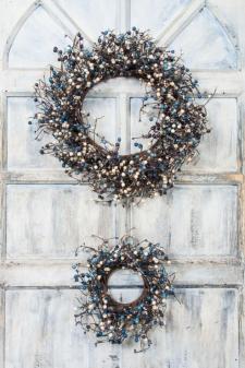 MIXED BERRY WREATH SET, SET OF 2, HW, 19INDIA (10INRIM) & 12