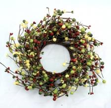 MIXED BERRY WREATH SET, SET OF 2, HW, 19IN DIA (10IN DIA RIM