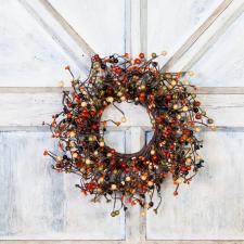MIXED BERRY WREATH SET, SET OF 2  HW, 19IN DIA (10IN DIA RIM