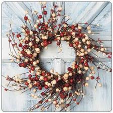 MIXED BERRY WREATH SET, SET OF 2, HW, 19IN DIA (10INRIM) & 1