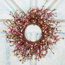 MEDIUM MIXED BERRY WREATH/CANDLE RING, HW, 14