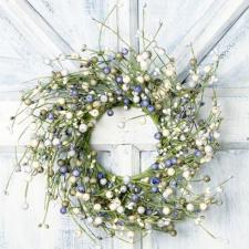 MEDIUM MIXED BERRY WREATH/CANDLE RING, HW, 14