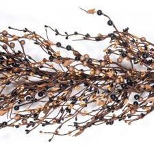 MIXED BERRY GARLAND W/LEAVES, 53IN, HW, BLACK, TAN - SOLDOUT