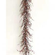 MIXED BERRY GARLAND W/LEAVES, HW, 53IN, RED/HUNTER GREEN/WHI