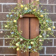 COUNTRY EGG/BERRY WREATH, MIXED SPRING, HW, 21IN DIA (12IN R