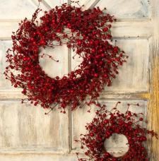 MIXED BERRY WREATH SET OF 2, 19 IN DIA (10 IN RIM) & 12 IN D