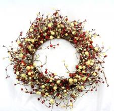 MIXED BERRY WREATH SET OF 2, 19 IN DIA (10 IN RIM) & 12 IN D