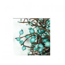 MIXED BERRY GARLAND WITH LARGE BERRIES, 55IN, LIGHT TEAL
