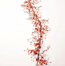 MIXED BERRY GARLAND WITH LARGE BERRIES, 55IN, ORANGE/RED