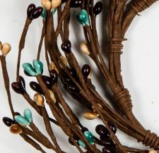 RICE BERRY CANDLE RING 7.5IN DIA (3.5IN RIM), HW AQUA, BROWN