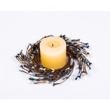 RICE BERRY CANDLE RING 7.5IN DIA (3.4IN RIM), HW, BLUE, CHAR