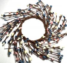 RICE BERRY CANDLE RING 7.5IN DIA (3.4IN RIM), HW, BLUE, CREA