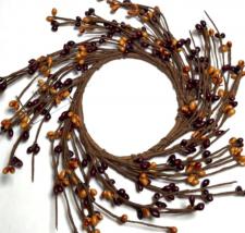 RICE BERRY CANDLE RING 7.5IN DIA (3.4IN RIM), HW, BURGUNDY, 