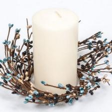 RICE BERRY CANDLE RING 7.5IN DIA (3.4IN RIM), HW, LIGHT BLUE