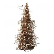 MIXED BERRY CONE TREE WITH RUST STARS, 17IN H X 5.25IN BASE,