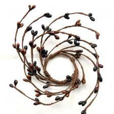 1.5 IN CANDLE RING; BURGUNDY/BLACK/BROWN, 96 BERRIES