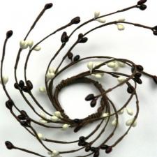 1.5 IN CANDLE RING; BURGUNDY, CREAM, 96 BERRIES - SOLDOUT