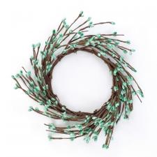 4.5 IN. RICE BERRY CANDLE RING, 4.5 IN. RIM, LIGHT TEAL