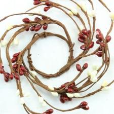 1.5 IN CANDLE RING; 115 BERRIES; RED-CREAM - SOLDOUT