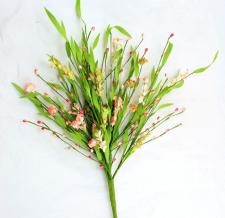 FORSYTHIA BOUQUET W/MINI CARNATIONS AND BI-COLORED RICE BERR