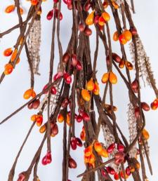 BROWN BURLAP AND RICE BERRY GARLAND. 57 IN., HW. SUNSET ORAN