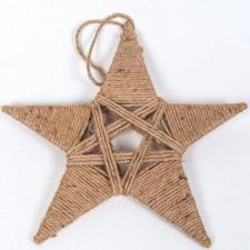 SMALL TWINE STAR, 11 IN H X 12 IN W